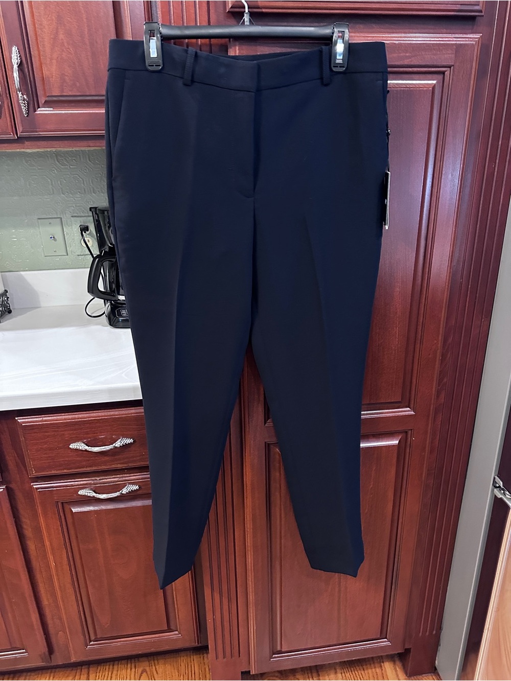 NWT! DKNY navy blue slim leg ankle length slacks